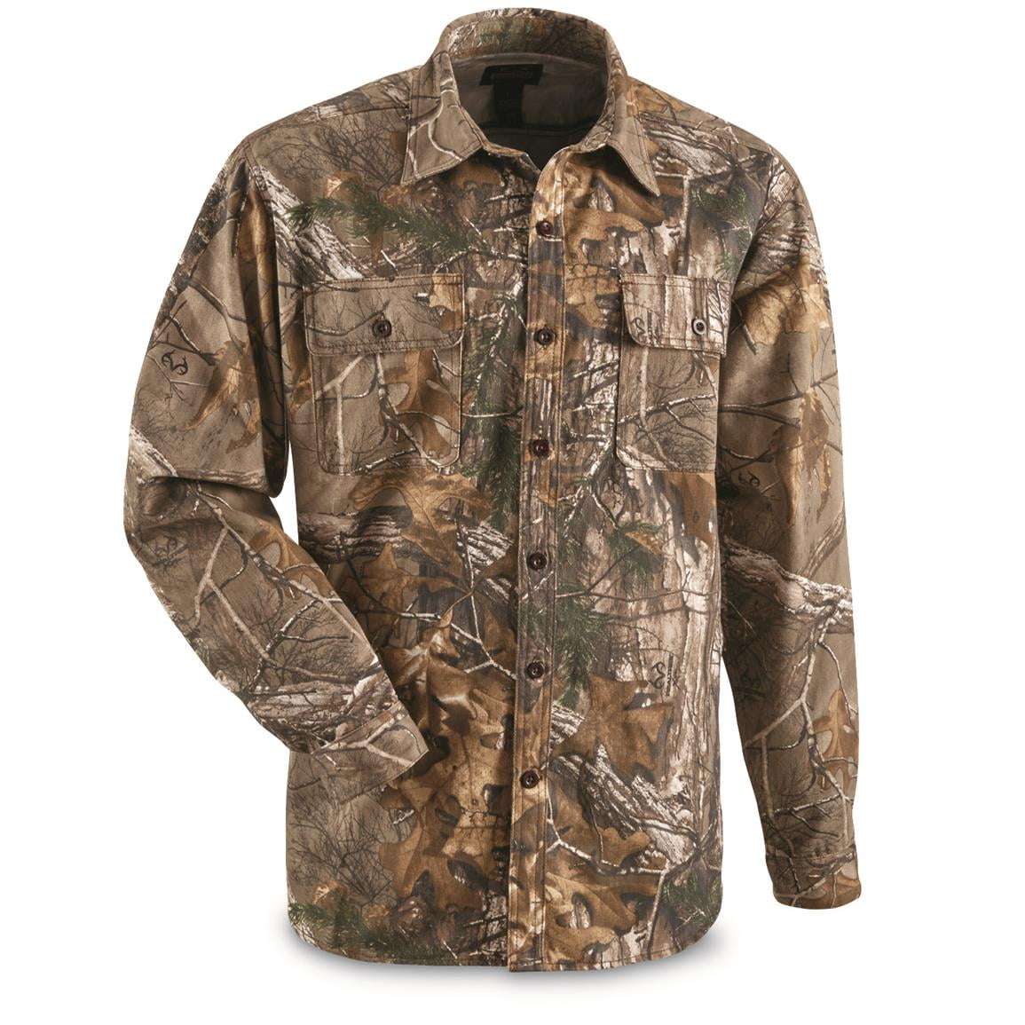 Guide Gear Men's Button Front Hunting Shirt Realtree Xtra M Tall