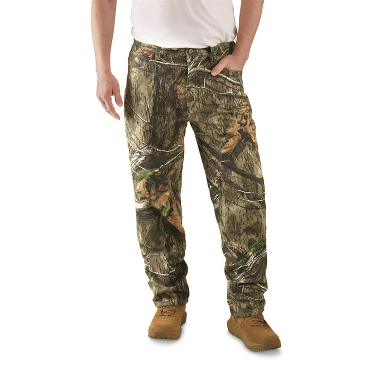 Guide Gear Men's Camo Hunting Pants Insulated, Camouflage Lined Jeans Relaxed Fit, Size: W34 L30