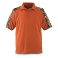 thumbnail image 1 of Guide Gear Men's Camo Performance Polo Shirt Dark Orange/Mossy Oak Break-Up Country MEDIUM, 1 of 3