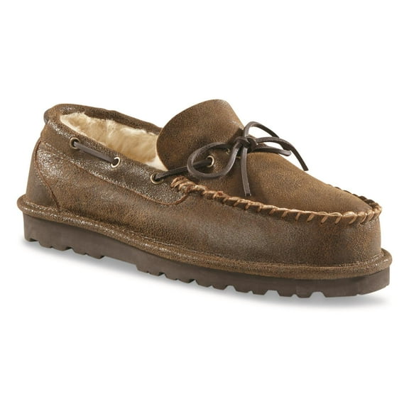 Guide Gear Men's Double-face Shearling Moccasin Slippers Brown Bomber 10D     (Medium)