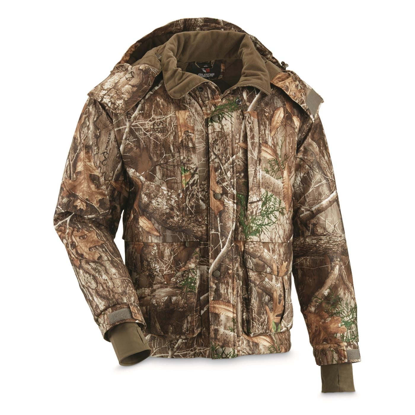 Guide Gear Men s Dry Hunting Parka Insulated Waterproof Camo Hunt Jacket with Removable Hood Walmart