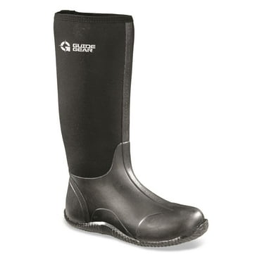 Guide Gear Men's High Bogger Waterproof Rubber Boots Black 10D     (Medium)