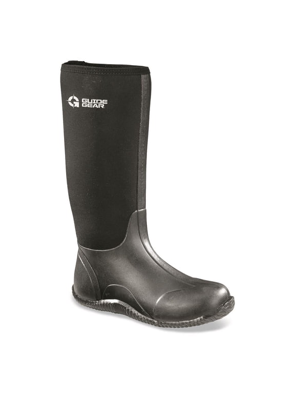 Men's High Bogger Waterproof Rubber Boots Black 14D (Medium)