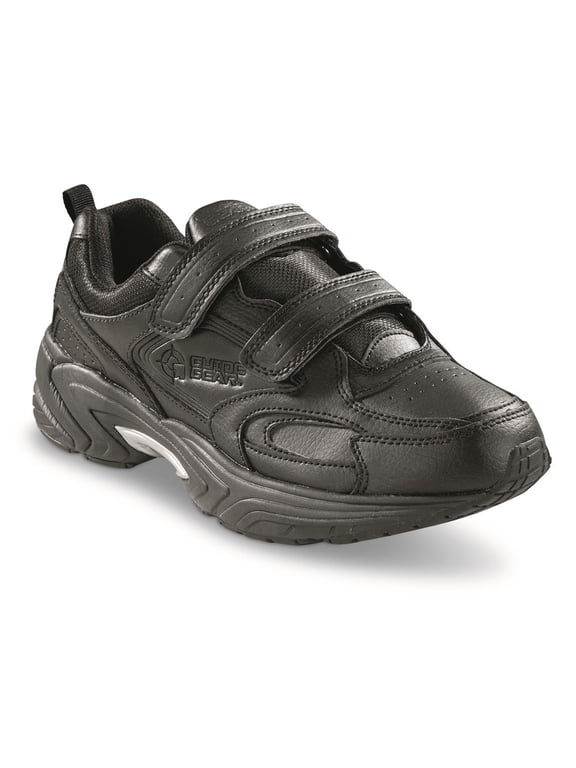 Men's Hook-and-loop Walking Shoes Black 9.5D (Medium)