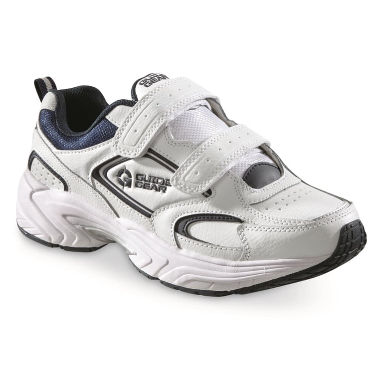 Guide Gear Men's Hook-and-loop Walking Shoes, 11.5 4e, White/Navy Guide Gear Men's Hook-and-loop Walking Shoes, 11.5 4e, White/Navy