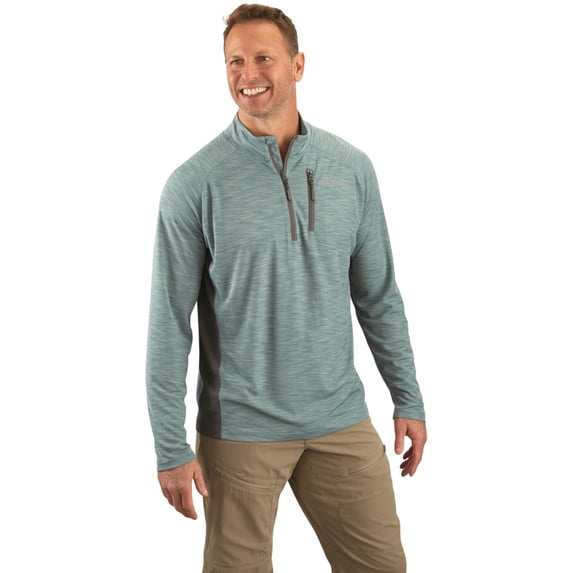 Guide Gear Men's Insect Shield Performance Quarter-zip Shirt Oil Blue XL