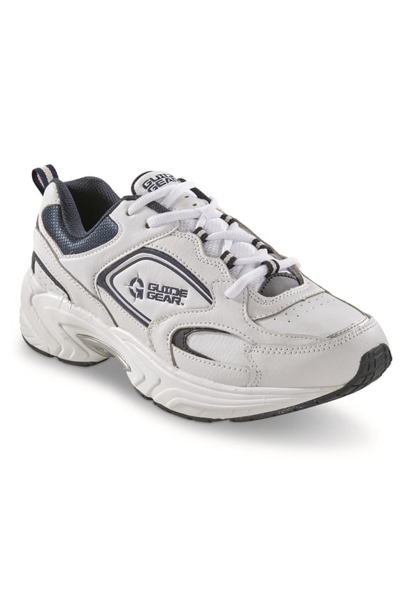Men's Lace-Up Walking Shoes White/Navy 12D (Medium)