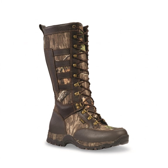 Guide Gear Men’s Leather Waterproof Side-zip Snake Boots Mossy Oak Country Roots 14D (Medium)