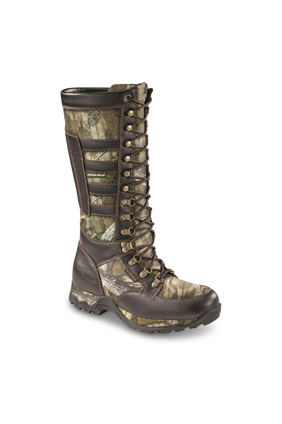 Men’s Leather Waterproof Side-zip Snake Boots Mossy Oak Country Roots 9.5D (Medium)