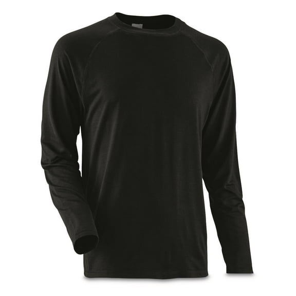 Guide Gear Men's Lightweight Base Layer Crew Top Black LARGE