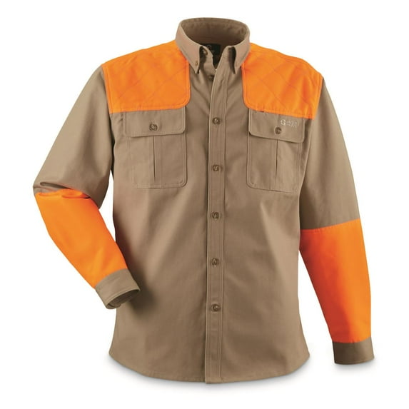 Guide Gear Men's Long Sleeve Shooting Shirt Desert/Blaze 2XL