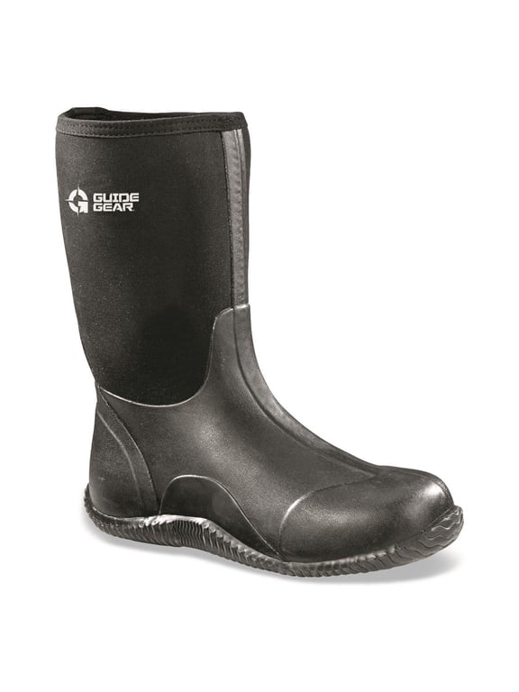 Men's Mid Bogger Waterproof Rubber Boots, Black 12D (Medium)