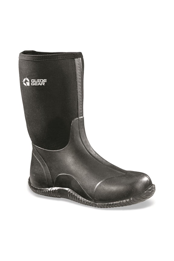 Men's Mid Bogger Waterproof Rubber Boots, Black 12D (Medium)