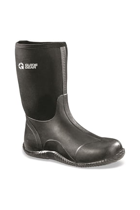 Men's Mid Bogger Waterproof Rubber Boots, Black 9D (Medium)