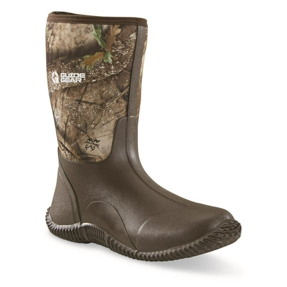 Guide Gear Men's Mid Camo Bogger Rubber Boots Realtree APX 10D     (Medium)