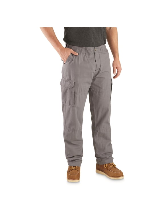 Men's Outdoor 2.0 Flannel-Lined Cotton Cargo Pants Gunmetal W32 L34