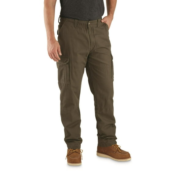 Guide Gear Men's Outdoor 2.0 Flannel-Lined Cotton Cargo Pants Olive W32 L34
