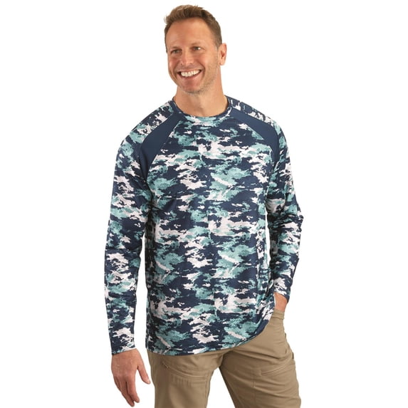 Guide Gear Men's Performance Long Sleeve Fishing Shirt, Lightweight Breathable T-Shirt for Outdoor, Hiking, Running, Sports