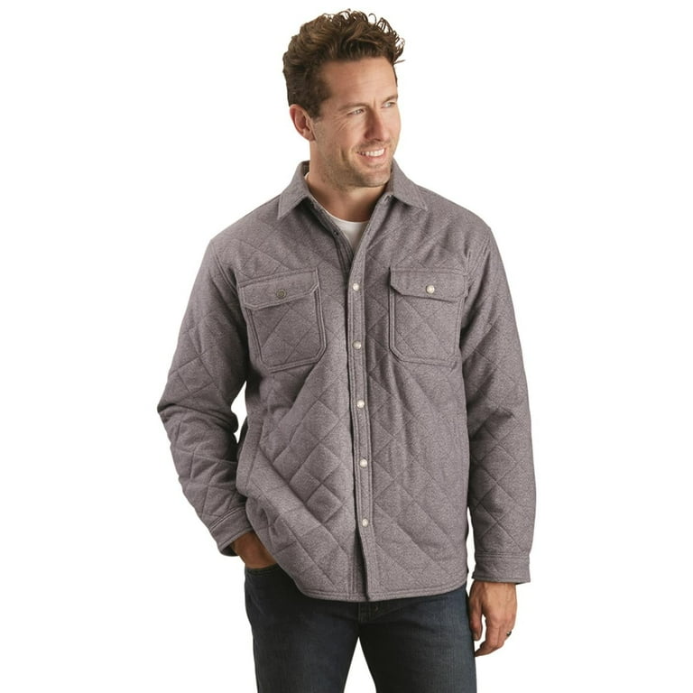 Guide Gear Men's Quilted Flannel Camp Shirt Jacket Long-Sleeve
