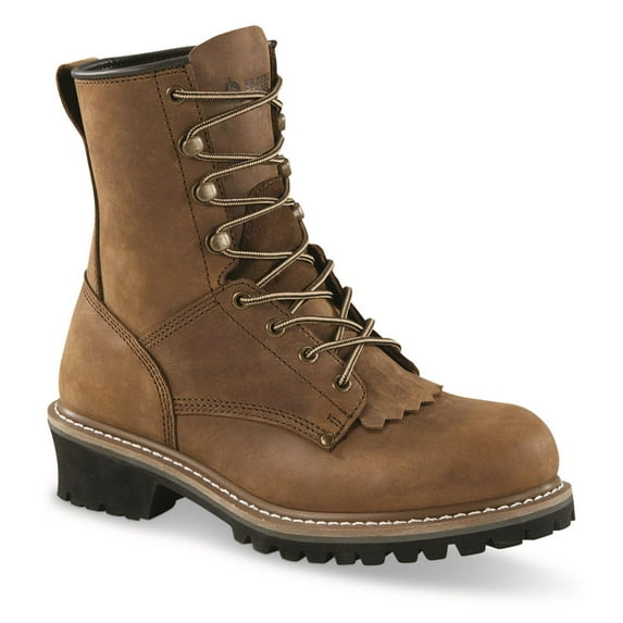 Guide Gear Men's Sawtooth 2.0 Logger Boots Brown 10D (Medium)