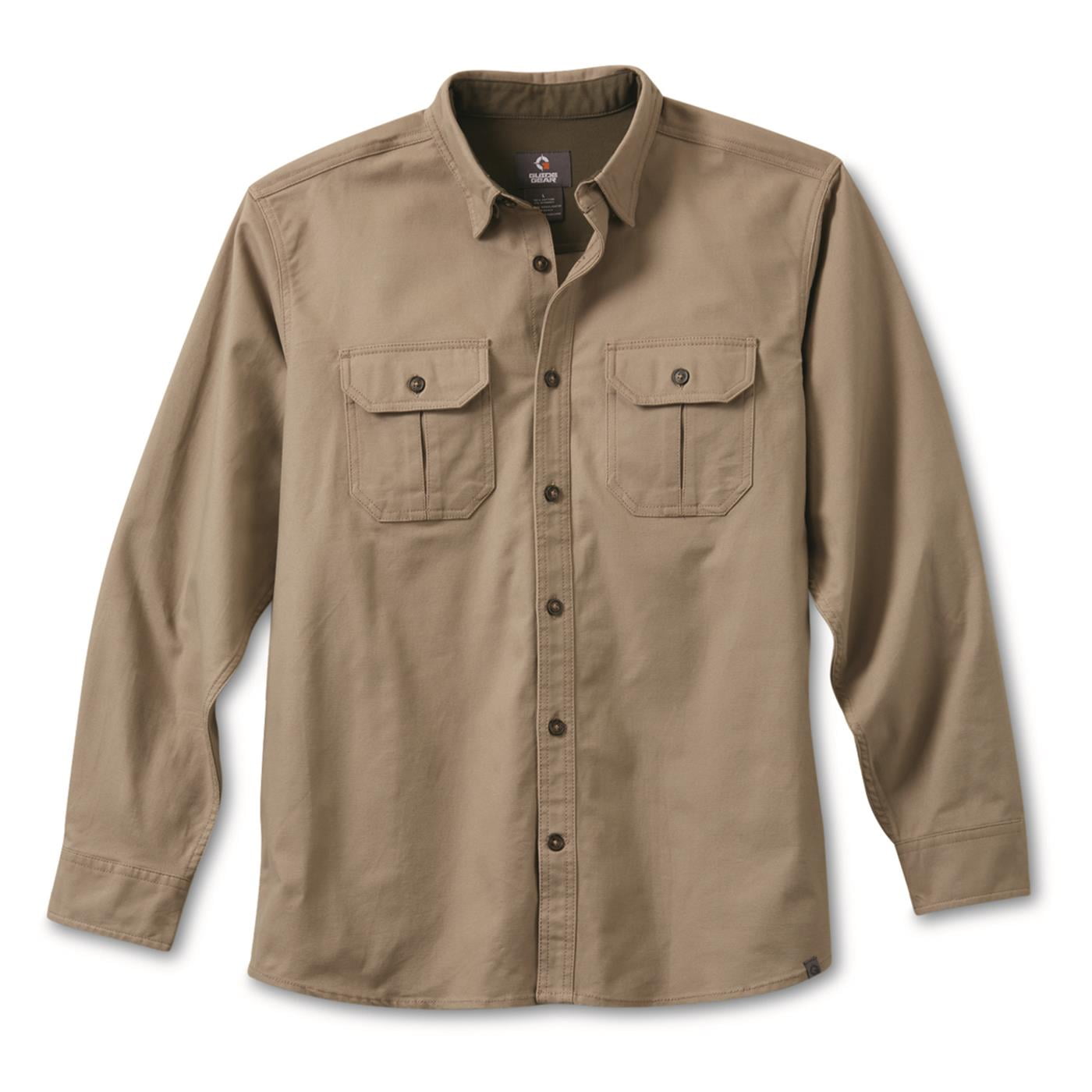 Guide Gear Men's Sportsman's Flex Canvas Shirt Khaki 3XL