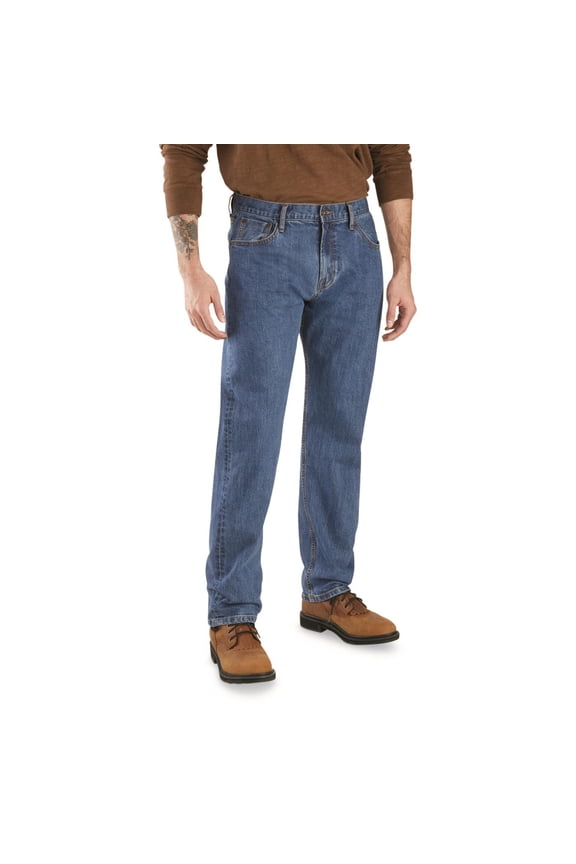 Men's Straight Leg Stretch Jeans Medium Wash W34 L32