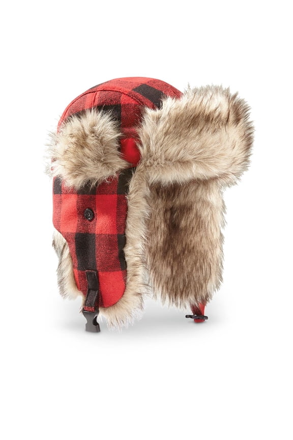 Men's Trapper Hat Buffalo Plaid M/L