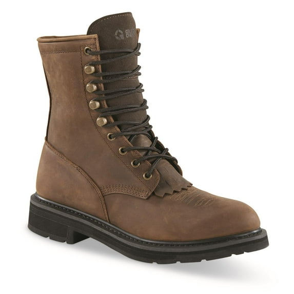 Guide Gear Men's Western Work 2.0 Lace-up Work Boots Distressed Brown 9 2E (Wide)