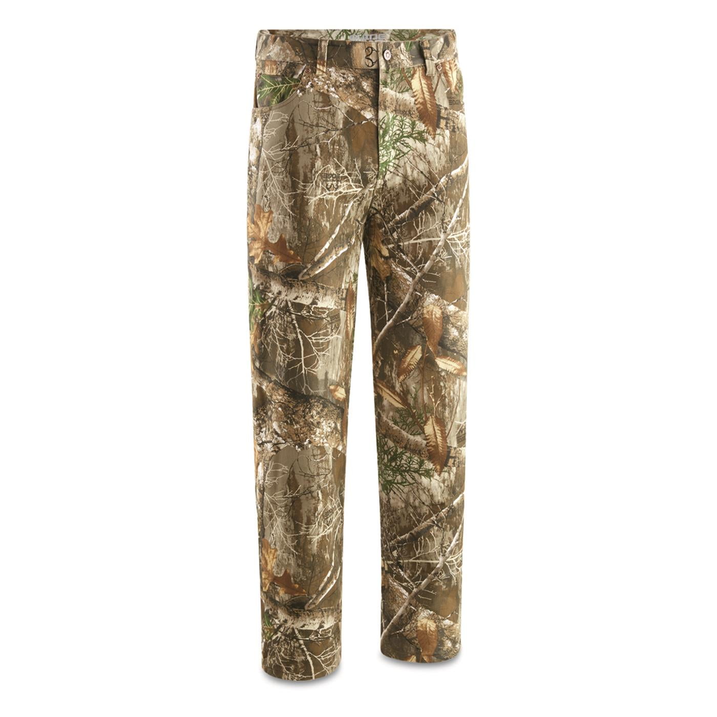 Guide Gear Mens Cotton Camo Pants, Camouflage Jeans Relaxed Fit for