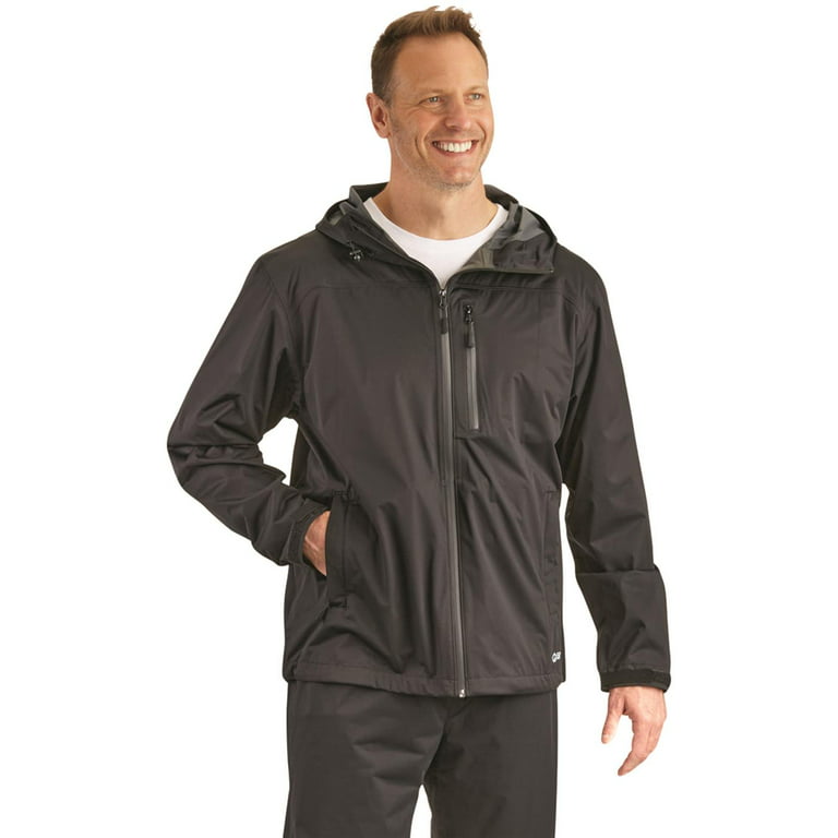 Guide Gear Mens Stretch Waterproof Rain Jacket with Hood, Breathable  Lightweight for Hiking Fishing Camping Outdoors