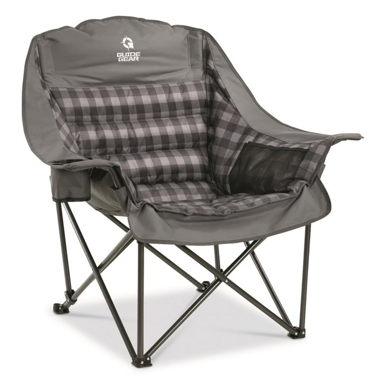 Guide Gear Comfortable Back Support Heavyweight Portable Outdoor Folding Chair 400lbs Capacity Walmart