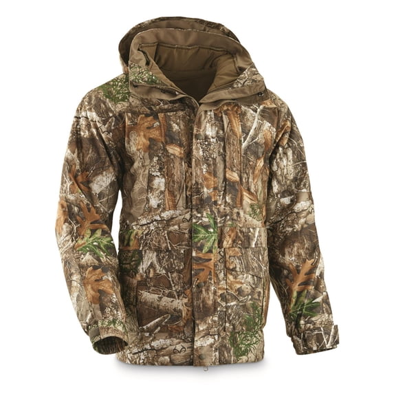 Guide Gear Steadfast 4-in-1 Hunting Parka, 150 Gram Thinsulate, Waterproof Realtree Edge MEDIUM