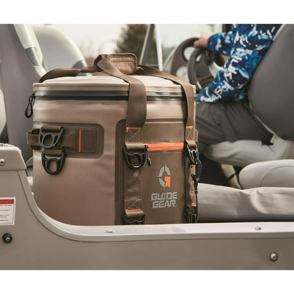 Guide Gear Vertical Welded Soft Cooler Bag Insulated Waterproof Leak-Proof Portable Cooling Carry Bag 24 Can with Shoulder Strap for Picnic Camping Travel Beach