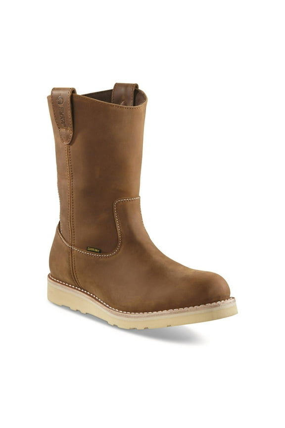 Wedge 10" Waterproof Wellington Work Boots Brown 13D (Medium)