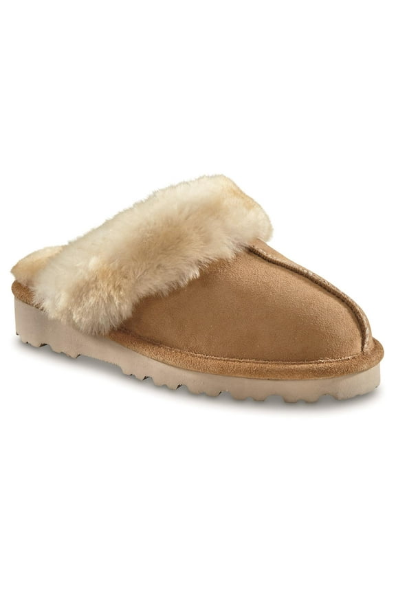 Women's Double-face Shearling Scuff Slippers Wicker 9B (Medium)