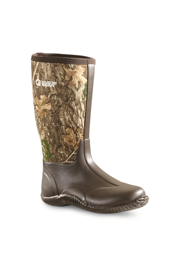 Women's High Camo Bogger Rubber Boots Realtree Edge 6D (Medium)