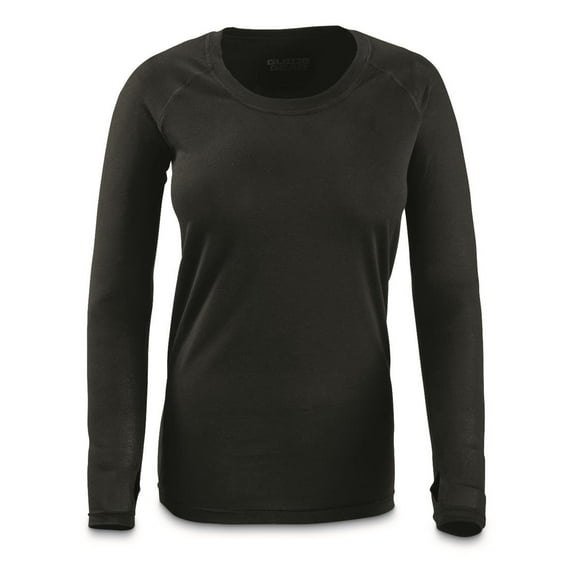 Guide Gear Women's Lightweight Base Layer Top Black MEDIUM