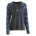 thumbnail image 1 of Guide Gear Women's Pajama Top Blue Plaid Lab 2X, 1 of 2