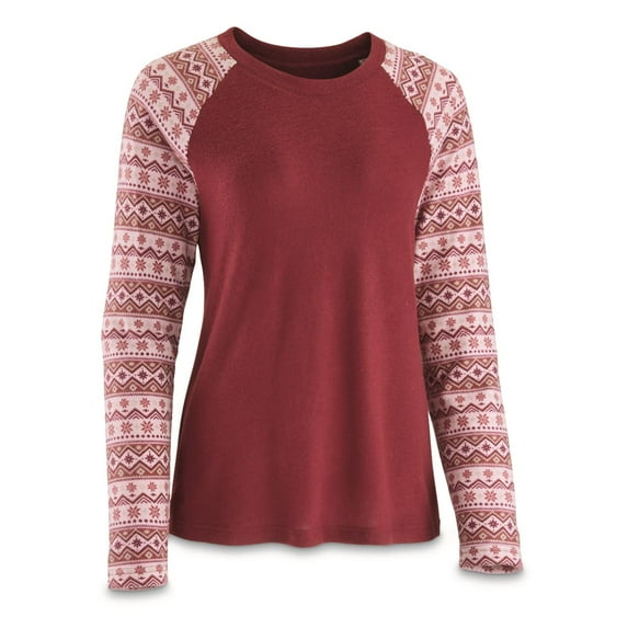 Guide Gear Womens Pajama Top, Gifts for Women, Long Sleeve Womens Sleepwear, Pajama Shirt for Ladies, Loungewear Shirt