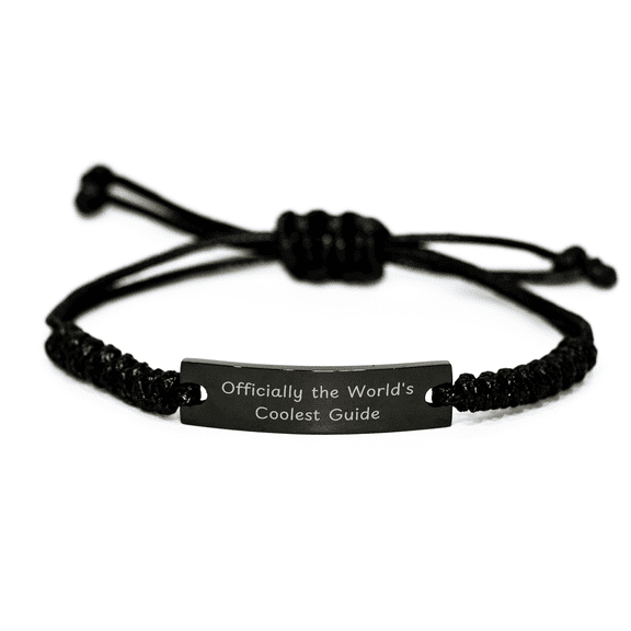 Guide Gifts for Men from Friends, Inspirational Rope Bracelet Officially The World's Coolest Guide, Graduation Unique Gifts