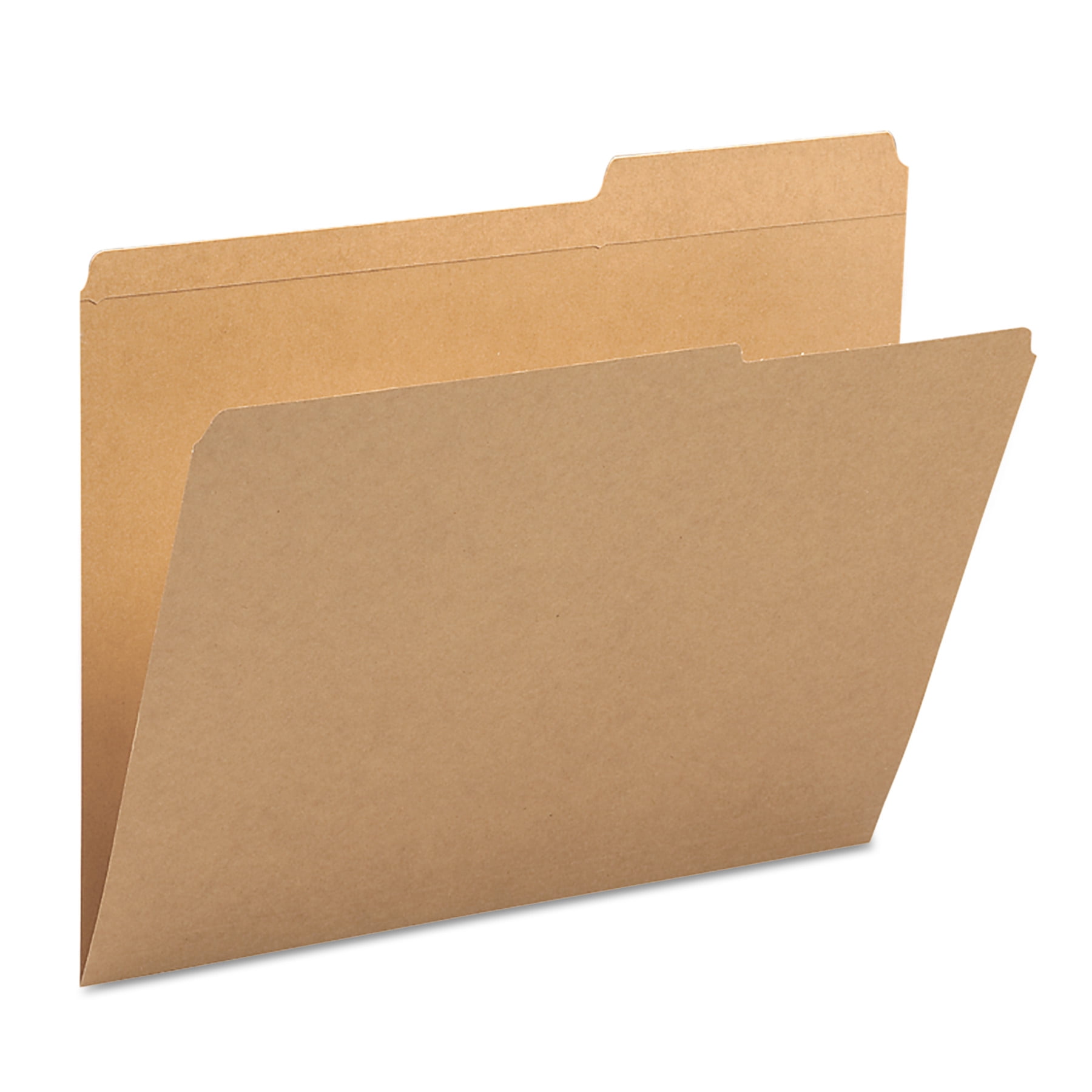 Smead Kraft File Folders, 2/5 Cut Right, Reinforced Top Tab, Letter, Kraft, 100/Box -SMD10786