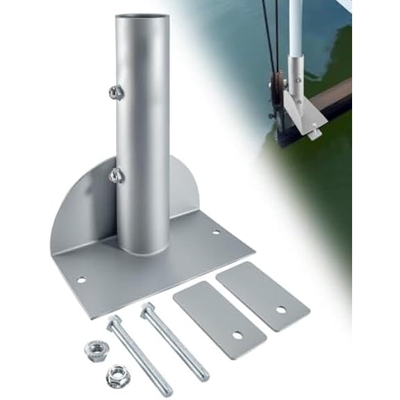 Guide Post Bracket for Protecting Lift & Guide Boat, 304 Stainless Steel Support Mount for 4"x6" 5"x8" 6"x10" Bottom I-Beams, Heavy-Duty Bracket with Double Locking Screws for Marine Dock & Boat Lift