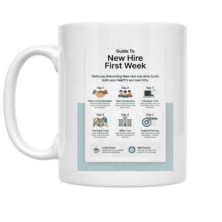 Guide To New Hire First Week - Employee Onboarding - 11 oz Ceramic Coffee Mug