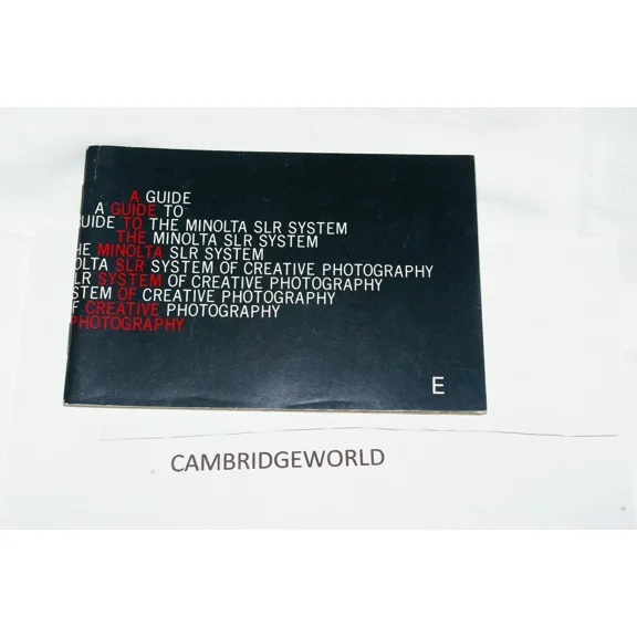 Guide To The Minolta Slr System 64 Page Booklet New Genuine Printed By Minolta