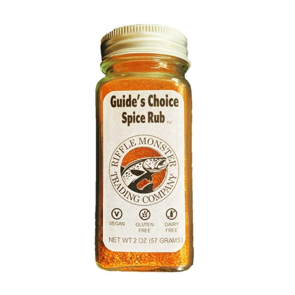 Guide's Choice Spice Rub, All Purpose Seasoning Blend - 2oz - Spicy Hot & Honey Sweet, Low Salt - For Grilling, Smoking and Searing Chicken, Fish, Pork, Shrimp, Hamburgers, Potatoes, Veggies, Cocktail