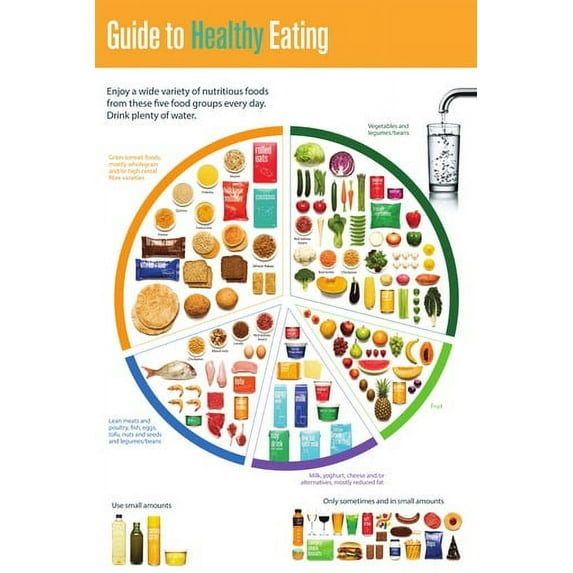 Guide to Healthy Eating Nutrition Diet Poster 20x30 Detailed Colorful Informative