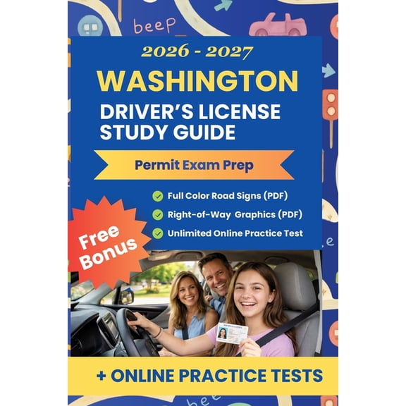 Guide2safeti Driver's License Success Washington Driver's License Study Guide 2026 - DOL Exam Prep: Complete Learner's Permit Cheat Sheet with Practice Test, (Paperback)
