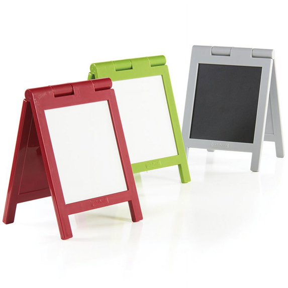 Guidecraft Set of 3 Miniature Folding Mini Message Boards - Dry-Erase White Board, Chalkboard, Office Product and School Supply