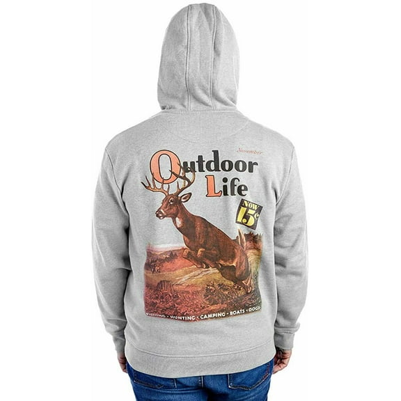 GuideLife Outdoor Life Magazine Men's Cover Art Deer Hoodie Gray XL