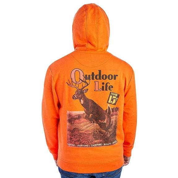 GuideLife Outdoor Life Magazine Men's Cover Art Deer Hoodie Orange LARGE